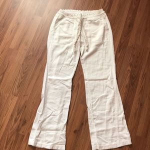 Roxy white linen pant